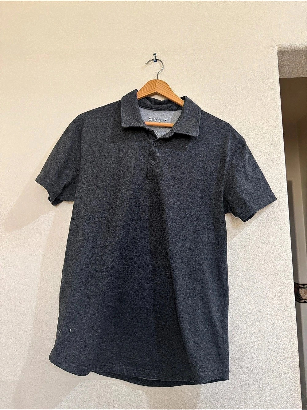 BYLT Premium Basics Drop-Cut LUX Polo Men's Gray Shirt